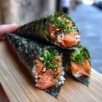 Fresh Salmon Sushi Hand Rolls First Image