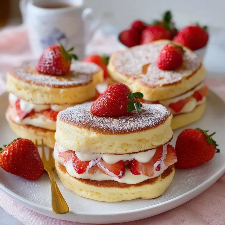 Fluffy Strawberry Pancake Sandwiches First Image