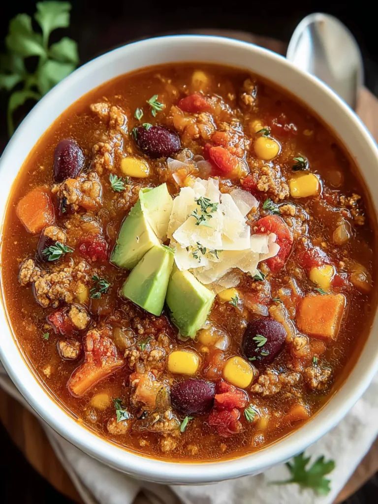Hearty Turkey Vegetable Chili, Dietitian Recipe First Image