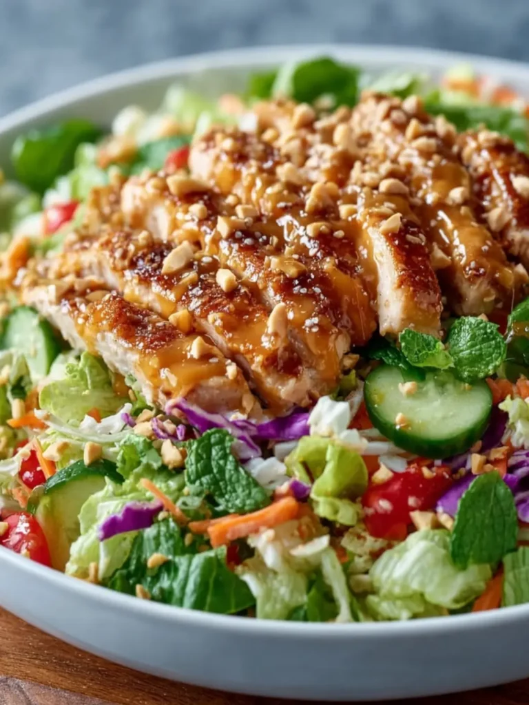 Crunchy Thai Chicken Salad with Peanut Dressing (Fresh, Colorful & Meal-Prep Friendly) First Image