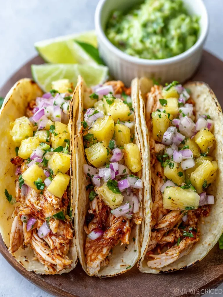 Rotisserie Chicken Tacos with Jalapeño Pineapple Salsa First Image