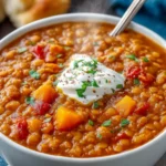 Curried Red Lentil Soup (Healthy High-Fiber) First Image