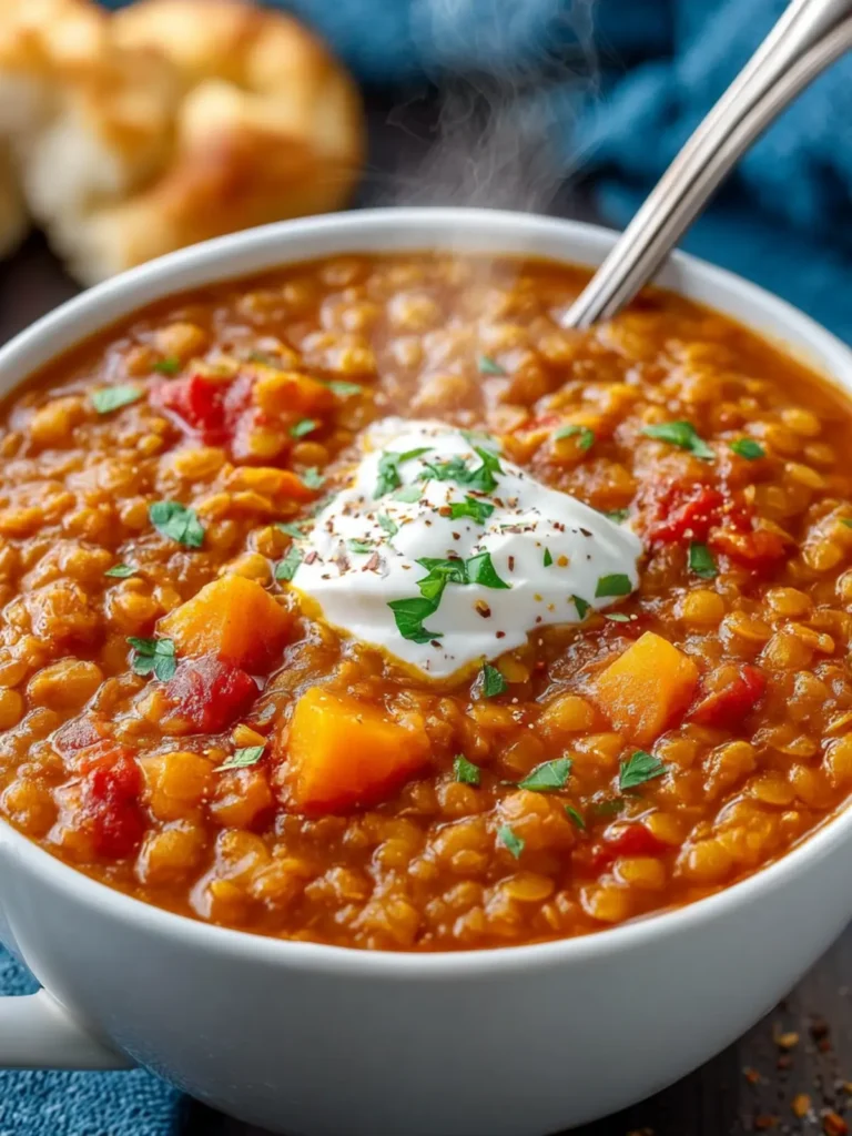 Curried Red Lentil Soup (Healthy High-Fiber) First Image