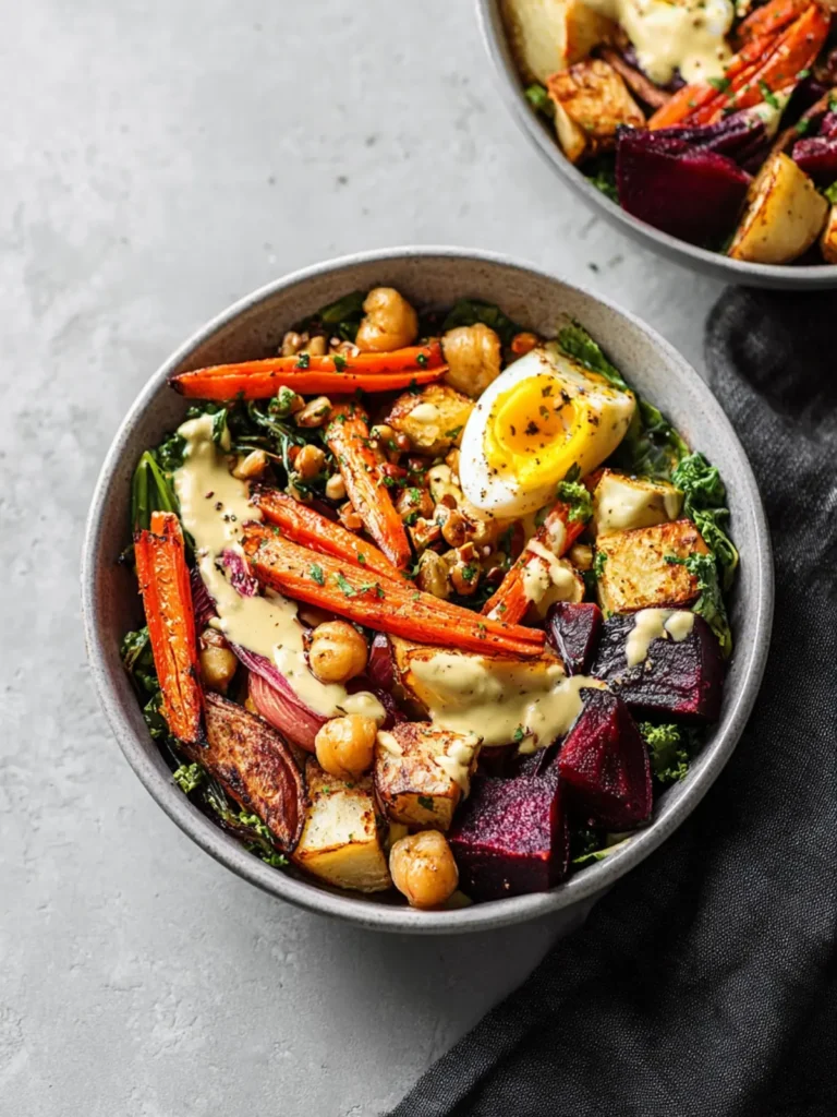 Roasted Root Vegetable Bowls with Tahini Dressing First Image