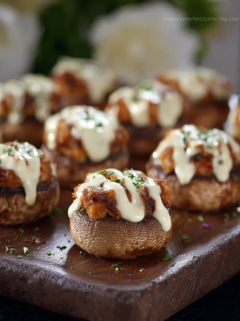 Stuffed Mushrooms With a Creamy Cheese Sauce First Image