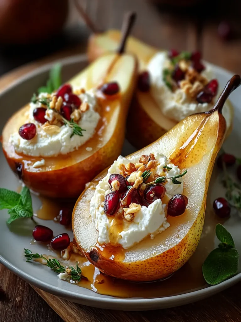 Delightful Baked Pears with Goat Cheese & Honey Recipe First Image