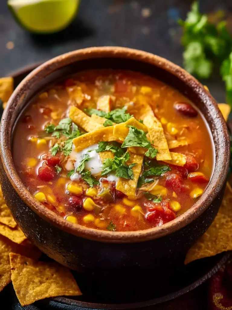 Crockpot Vegetarian Tortilla Soup First Image