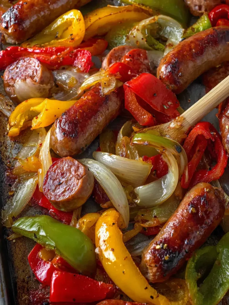 Sheet Pan Sausage and Peppers First Image