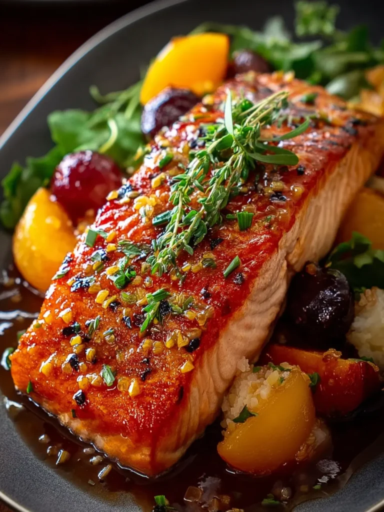 Bourbon Peach Roasted Salmon: A Flavor Explosion Awaits First Image