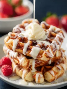 Easy Cinnamon Roll Waffles Recipe First Image