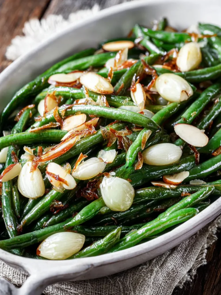 Garlic Roasted Green Beans (with Shallots and Almonds) First Image