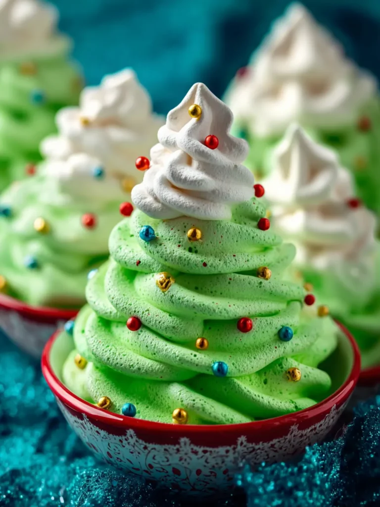 Christmas Tree Meringue Cookies First Image