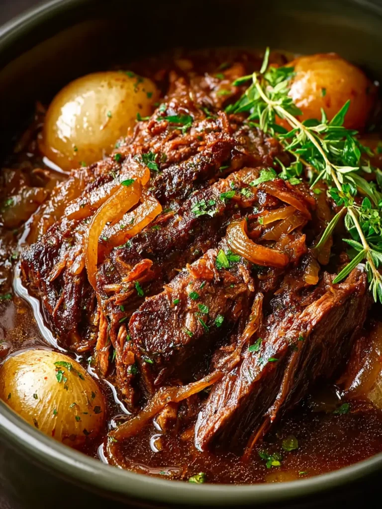 Slow Cooker French Onion Pot Roast First Image